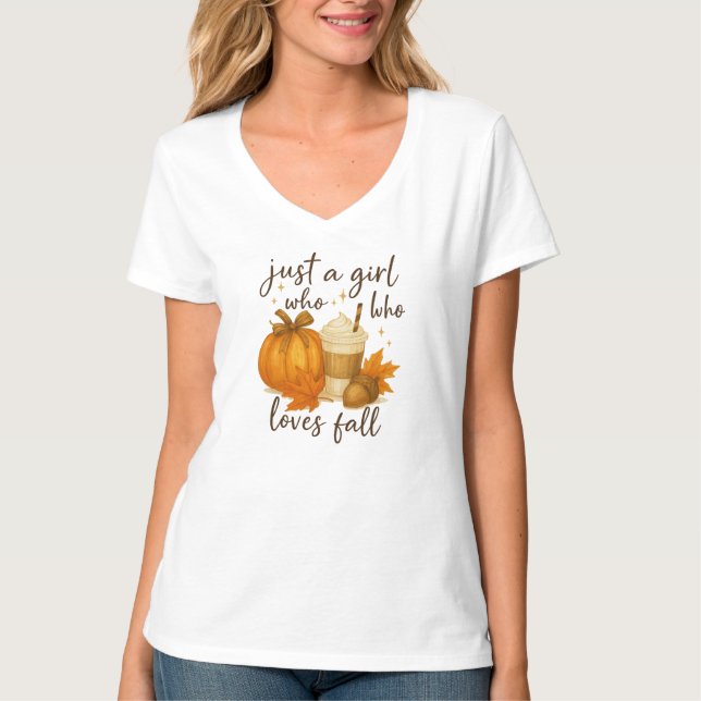 Camiseta Calabaza y café acogedores de otoño (Anverso)