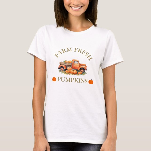 Camiseta Calabazas acuáticas frescas de cultivo otoño (Anverso)