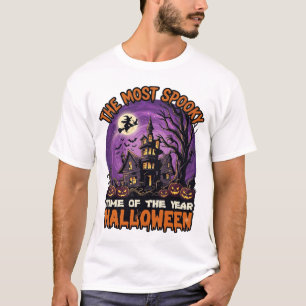 Camiseta Calabazas de Bruja de Casa Embrujada de Halloween