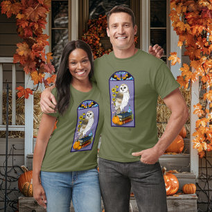 Camiseta Calabazas de Búho de Granero Art Nouveau Libros An