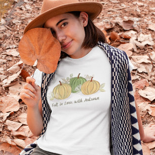 Camiseta Calabazas de calabaza de otoño lindas para mujeres