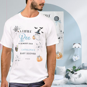 Camiseta Calabazas de Candy Festivas Pequeño Boo Azul