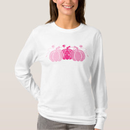 Camiseta Calabazas de filigrana rosadas y blancas en otoño