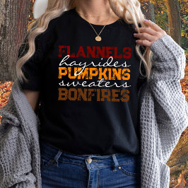 Camiseta Calabazas de Flanels Hayrides Las hogueras caen ca