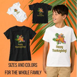 Camiseta Calabazas de flores tropicales de Acción de Gracia