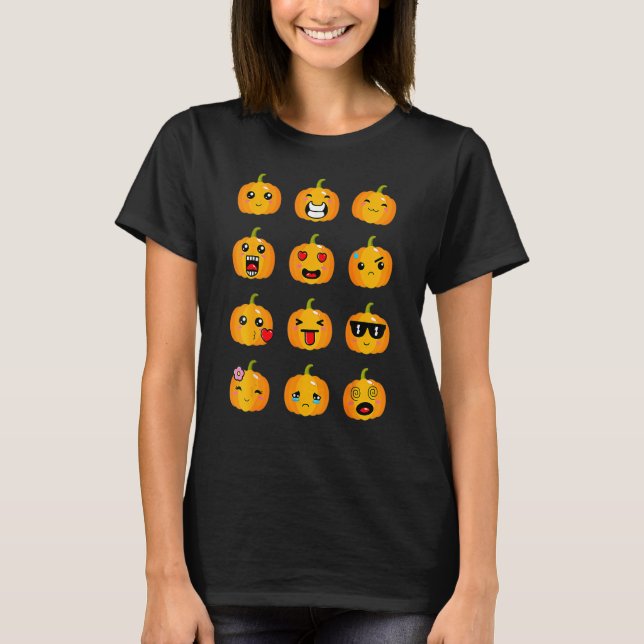 Camiseta Calabazas de Halloween Emociones Niños Chicas Niño (Anverso)