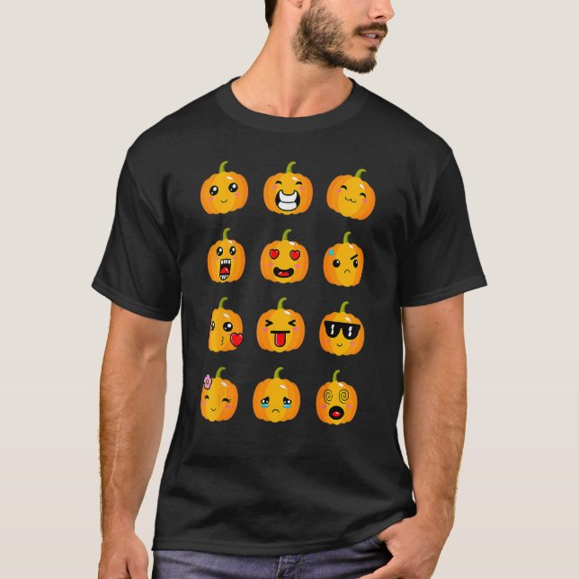 Camiseta Calabazas de Halloween Emociones Niños Chicas Niño (Anverso)