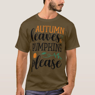 Camiseta Calabazas de hojas de otoño por favor1