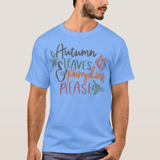 Camiseta Calabazas de hojas de otoño por favor3