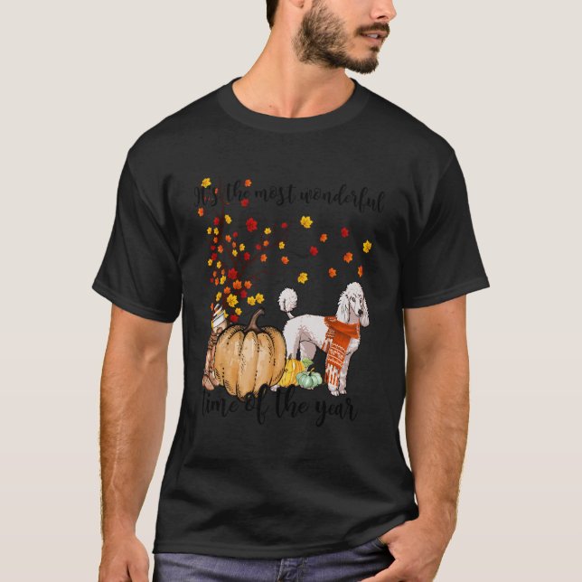 Camiseta Calabazas de la caída del caniche Árbol de hojas o (Anverso)