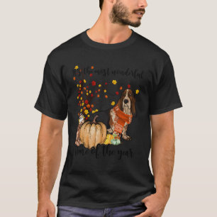 Camiseta Calabazas de la Caída del Hound Basset Árbol de ho