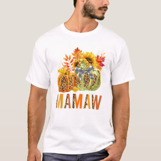 Camiseta Calabazas de Mamaw de bomba de leopardo boho de ot