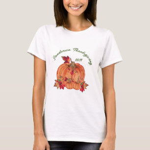 Camiseta Calabazas de Naranja de otoño de madera rústica ho