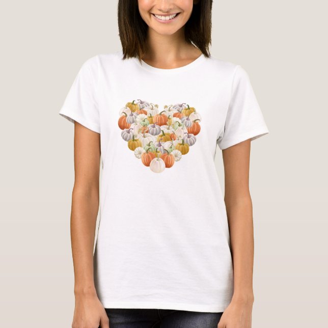Camiseta Calabazas de otoño en el corazón (Anverso)