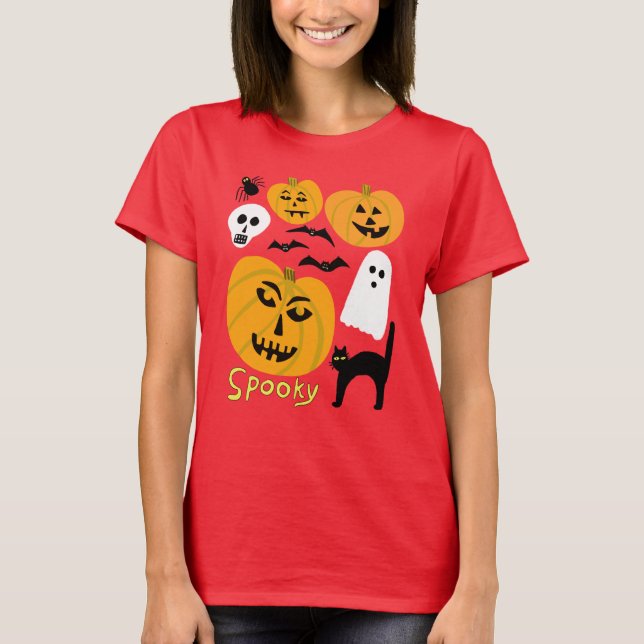 Camiseta Calabazas espeluznantes encantan a los fantasmas d (Anverso)