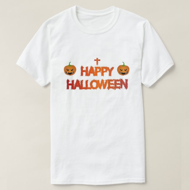 Camiseta Calabazas fantasmales: Halloween feliz (Diseño del anverso)