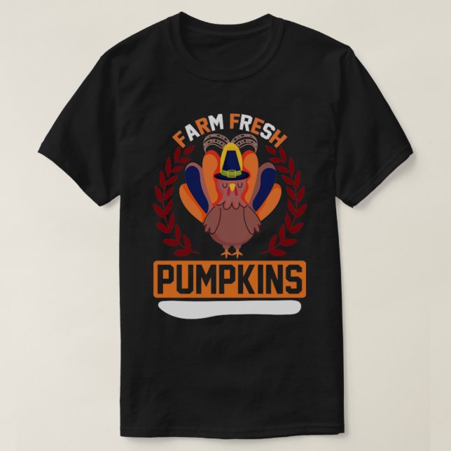 Camiseta Calabazas frescas de granja (Diseño del anverso)