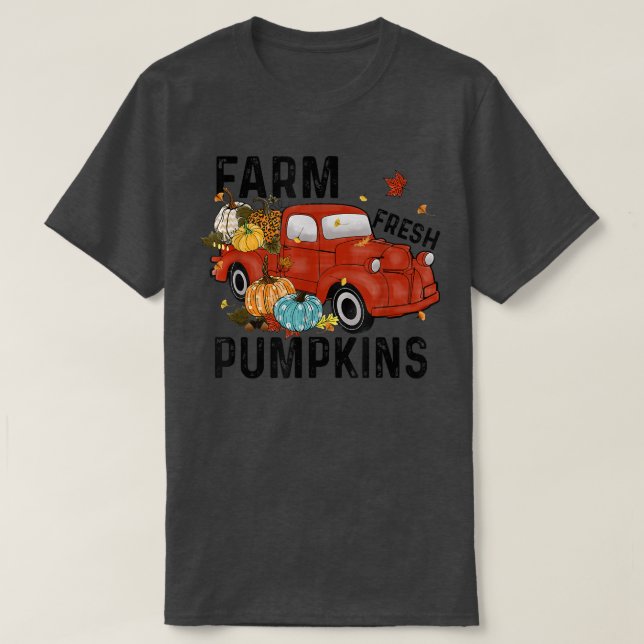 Camiseta Calabazas frescas de granja Calabaza de Camión de  (Diseño del anverso)