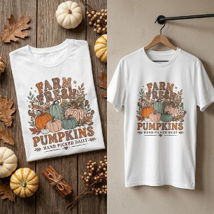 Camiseta Calabazas Frescas De Granja Retro Groovy Gráfico