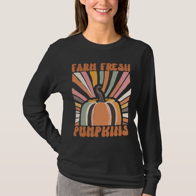 Camiseta Calabazas frescas de la granja retro (Anverso)