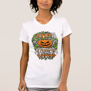 Camiseta Calabazas Mirando Fantasmas Murciélagos Halloween_