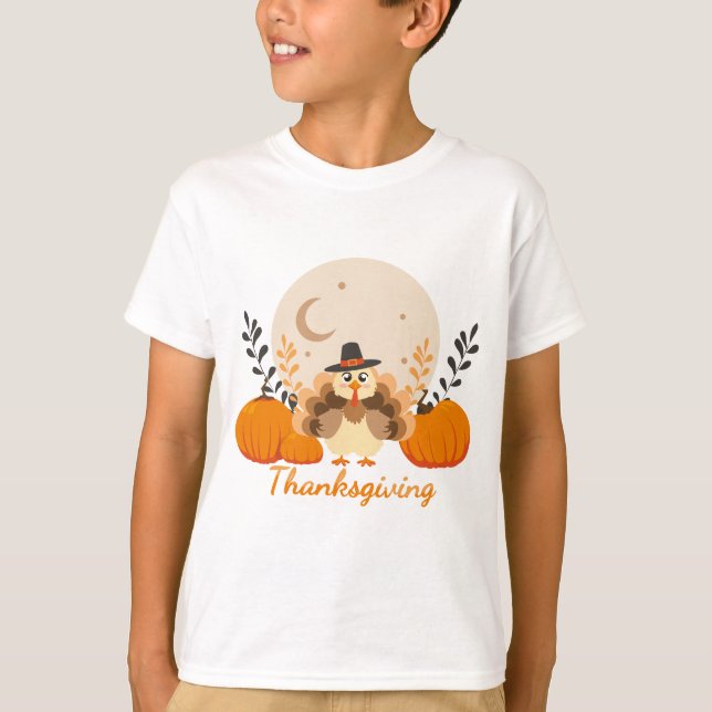 Camiseta Calabazas Naranjas de la fiesta de Acción de Graci (Anverso)