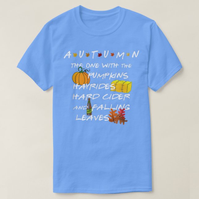 Camiseta Calabazas otoñales Hayrides fuerte y caída Le (Diseño del anverso)