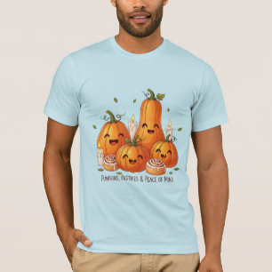 Camiseta Calabazas, Pasteles & Paz Mental Kawaii Otoño