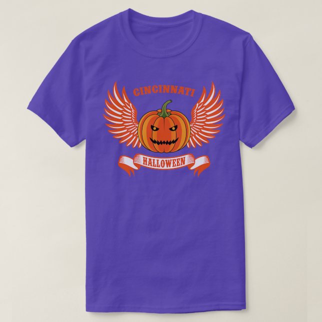 Camiseta Calabazas voladoras Cincinnati Halloween TShirt (Diseño del anverso)