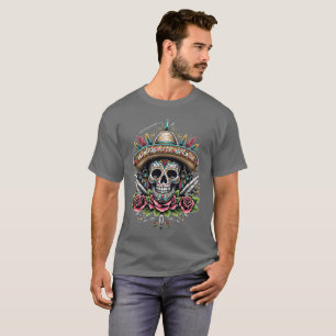 Camiseta Calaca, Calaca, Cultura Mexicana, Sombrero,