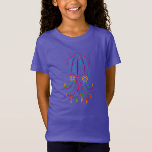 Camiseta Calamar de pijama a rayas – Arte de cefalópodo neó