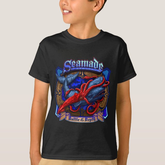 Camiseta Calamar gigante de Seamade contra diseño de la (Anverso)
