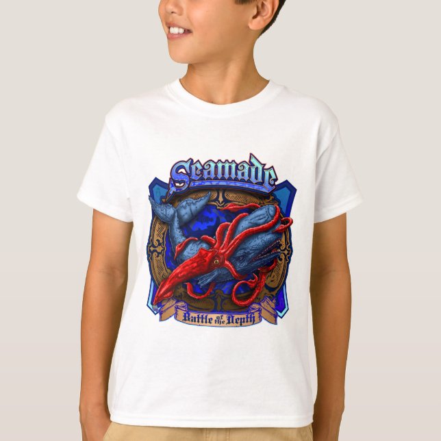 Camiseta Calamar gigante de Seamade contra diseño de la (Anverso)