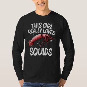 Camiseta Calamar Para Chicas Mujeres Calamari