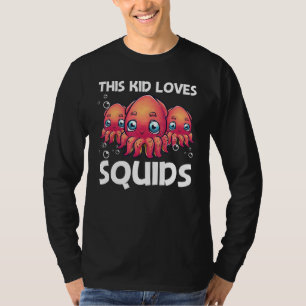 Camiseta Calamar Para Niños Niños Octopus Shore Kraken Cost