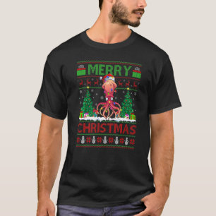 Camiseta Calamar Pescado Árbol de Navidad Feo Santa Calamar
