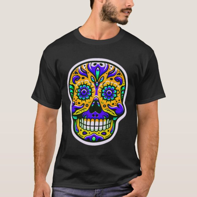 Camiseta Calavera 8 del Día de los Muertos (Anverso)