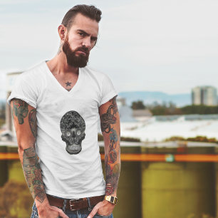 Camiseta Calavera afeitada - Resumen de Mandelbrot White Me
