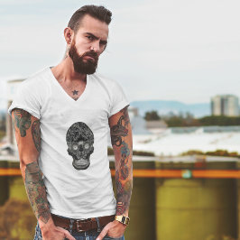 Camiseta Calavera afeitada - Resumen de Mandelbrot White Me