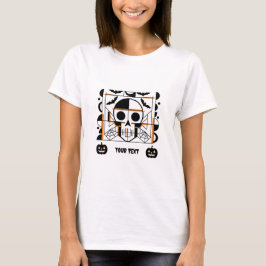 Camiseta Calavera al estilo de Halloween, murciélagos, tela