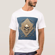 ☠️ Calavera Alada Dorada Regalo Gótico Para Motoci