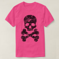 Calavera angustiada y huesos cruzados