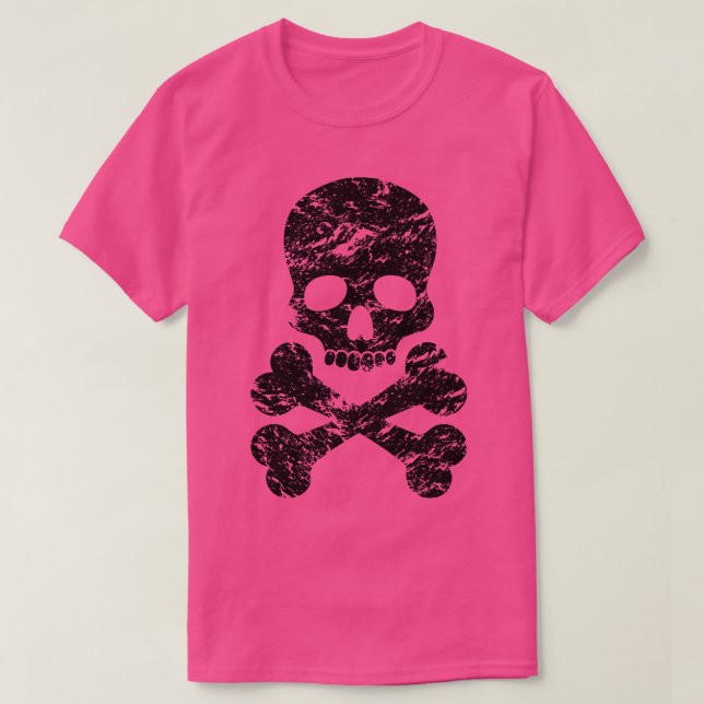 Camiseta Calavera angustiada y huesos cruzados (Diseño del anverso)