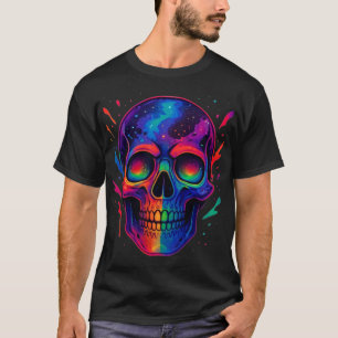 Camiseta Calavera Arcoíris Cósmica