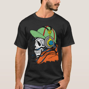 Camiseta Calavera, Auriculares, Sudadera con capucha, Gorra