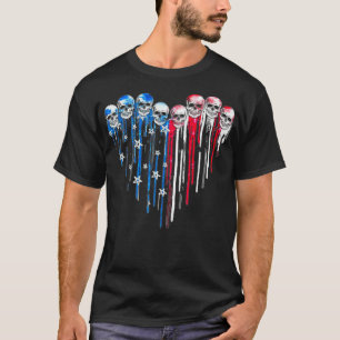 Camiseta Calavera azucarera bandera estadounidense 4 de jul