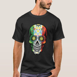 Camiseta Calavera azucarera Cinco De Mayo Bandera Mexicana
