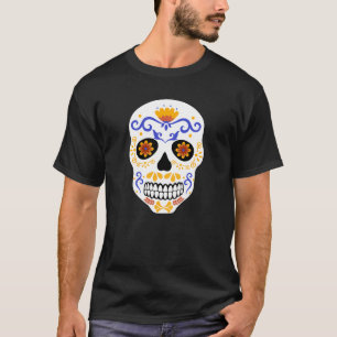 Camiseta Calavera azucarera y Naranja masculina