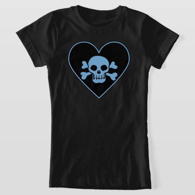 Camiseta Calavera azul en el corazón (Distribución)