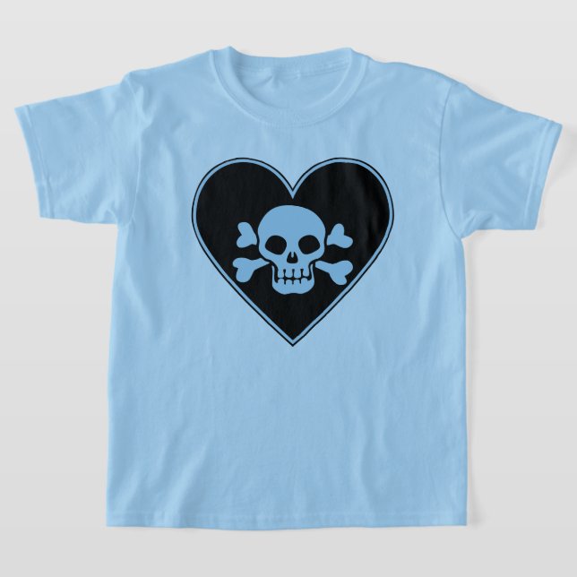 Camiseta Calavera azul en el corazón (Distribución)